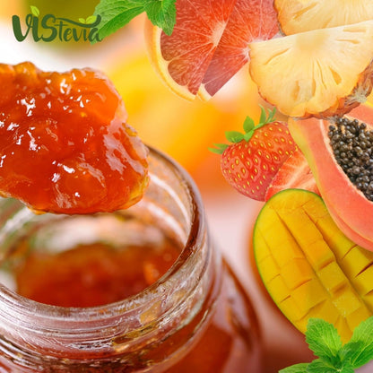 VIStevia Sugar Free Mixed Fruit Jam (220g) | Diabetic & Keto Friendly | Sweetened with Stevia and Erythritol | 100% natural | More than 60% whole fruit | Tastes delicious