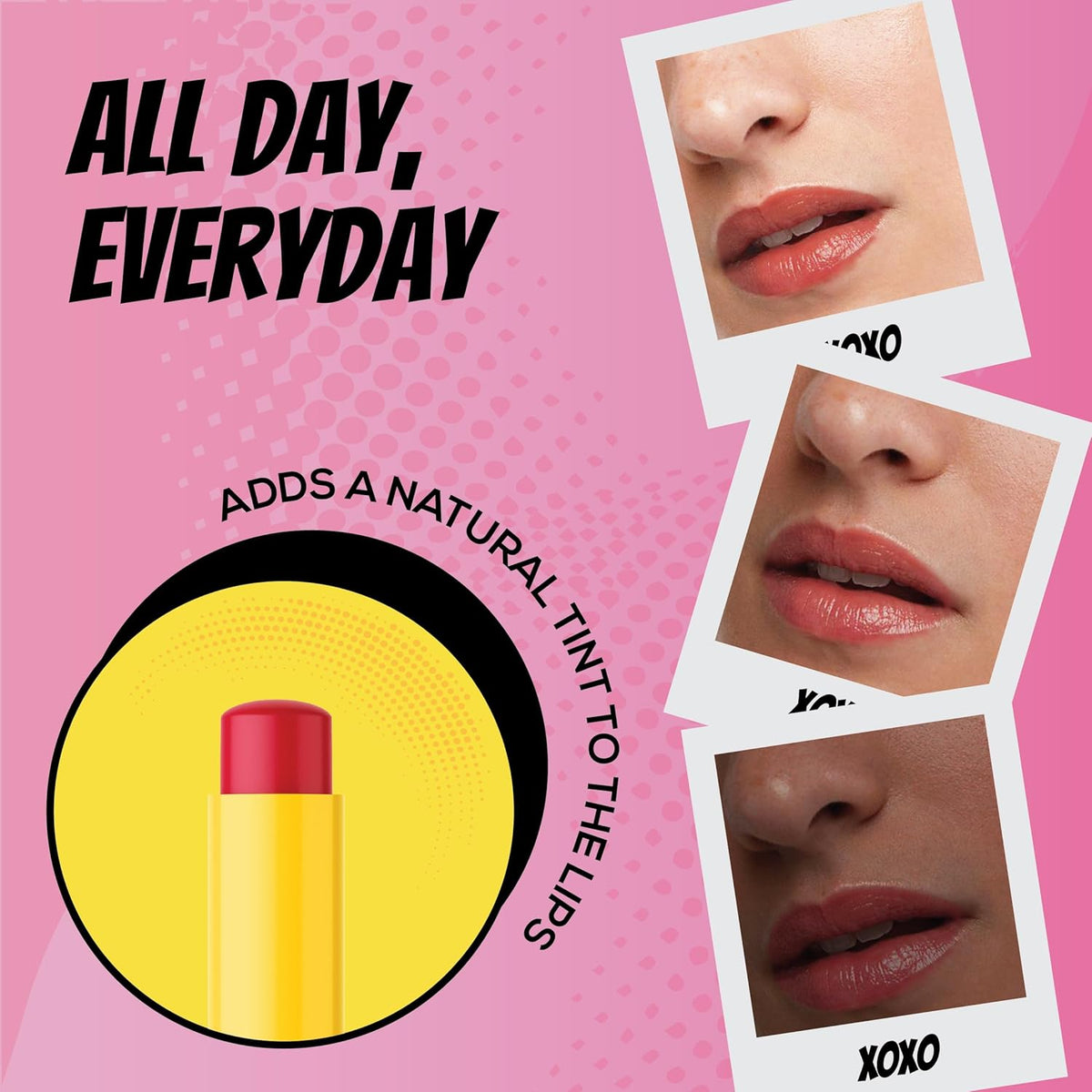 RENEE Everyday Tinted Lip Balm - Cherry Berry, Heals, Moisturizes & Protects with SPF 30, for Dry & Chapped Lips, Enriched with Vitamin C, Shea Butter & Hyaluronic Acid, Skincare Infused Makeup 4.5 Gm