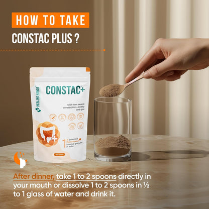 Healing Hands Constac Plus for Relief in Severe Constipation, Acidity and Gas, Plant Based Natural Constipation Solution, Clinically Proven, Herbal, Strong – 500 gm (Granules)
