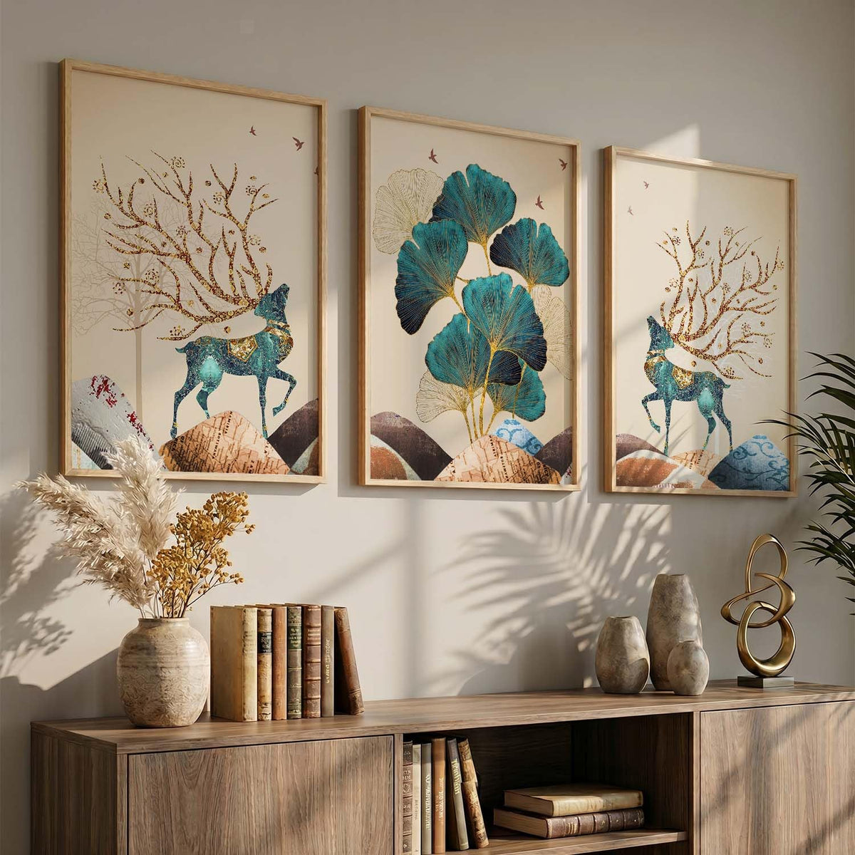 Modern Wall Art framed Painting for Wall Decoration - Wall Paintings for Living Room, Bedroom - Big Size Wall Painting Set of 3 (Art 2, 10x13 inch)