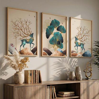 Modern Wall Art framed Painting for Wall Decoration - Wall Paintings for Living Room, Bedroom - Big Size Wall Painting Set of 3 (Art 2, 10x13 inch)