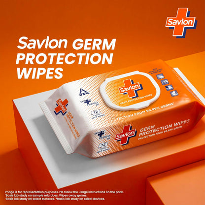 ITC Savlon Germ Protection Multipurpose Thick & Soft Wet Wipes Fliptop Lid 72 Count | Thick & soft | 99.99% Germ Protection | For Skin & Surface | Fresh Fragrance | Pair with Savlon Handwash