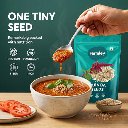 Farmley Natural Quinoa 500 g | Gluten Free | Ready To Cook | High Fibre & Protein Content Quinoa Seeds (Pack of 1)