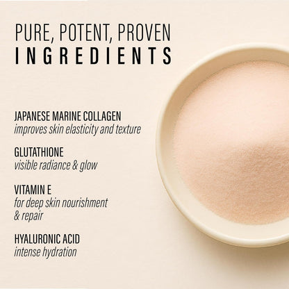 Be. Japanese Marine Collagen Powder for Women & Men | Type I & III Collagen Peptides with Glutathione, Vitamin C, Hyaluronic Acid & Astaxanthin | Mix-Fruit Flavour for Skin, Hair, Nails & Joints | 300 g