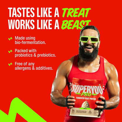 Superyou Pro Fermented Yeast Protein Isolate 500g | 24g Protein| Vanilla | Higher Absorption than Plant Protein | Superior Muscle Recovery | Gut Friendly | Vegan Protein | PDCAAS of 1