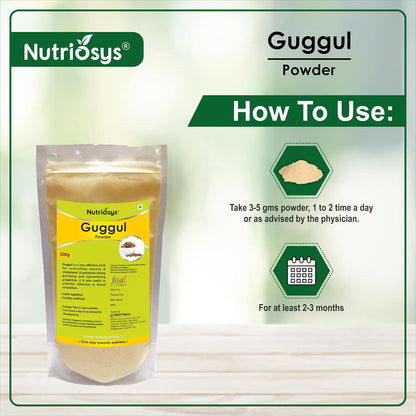 Nutriosys Guggul Powder | Natural Guggul Powder for Weight Management | Supports Healthy Cholesterol Levels | Lipid Regulator | 200Gram