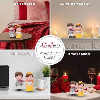 eCraftIndia Couple Showpiece Valentine Gift for Girlfriend Boyfriend Husband Wife Special Love Her Him | Valentine Day Decoration Items