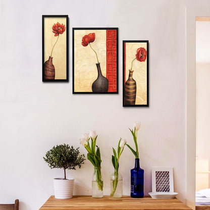 Wall Painting Frames For decor, Pictures Frame For Living Room, Home Decoration, Bedroom, Set of 3, 1pc- 23 x 30 cm, 2pc- 12.5 x 30 cm (Design 1)
