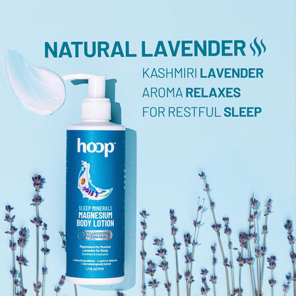 Hoop Magnesium Sleep Body Lotion | Topical Magnesium Chloride Supplement for Muscle Recovery, Better Sleep | Magnesium Oil Supports Deep Sleep, Recovery from Cramps, Fitness | 250 ml