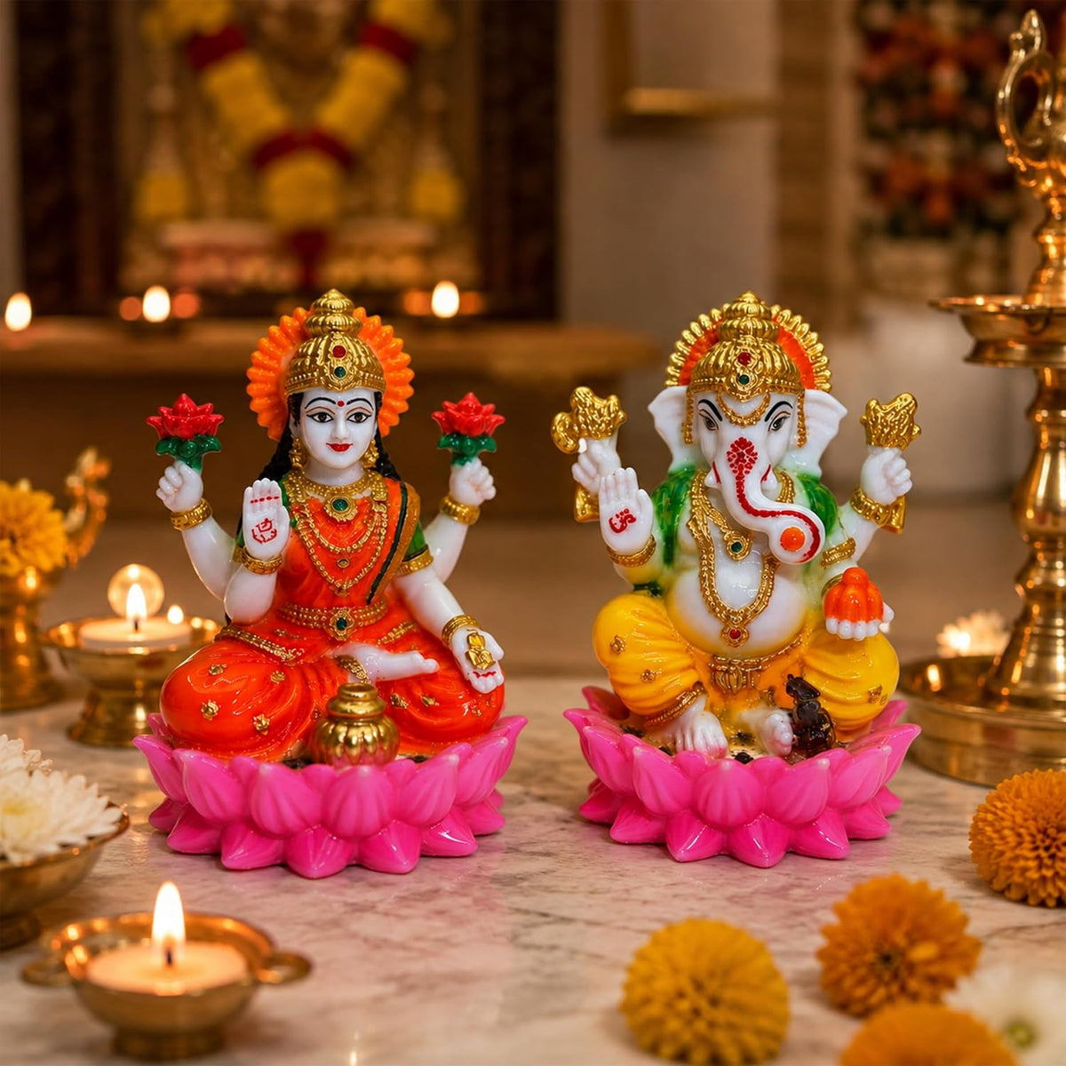 Laxmi Ganesh Idol Pair | Pooja | Diwali Gift | Home Temple | 4 Inch