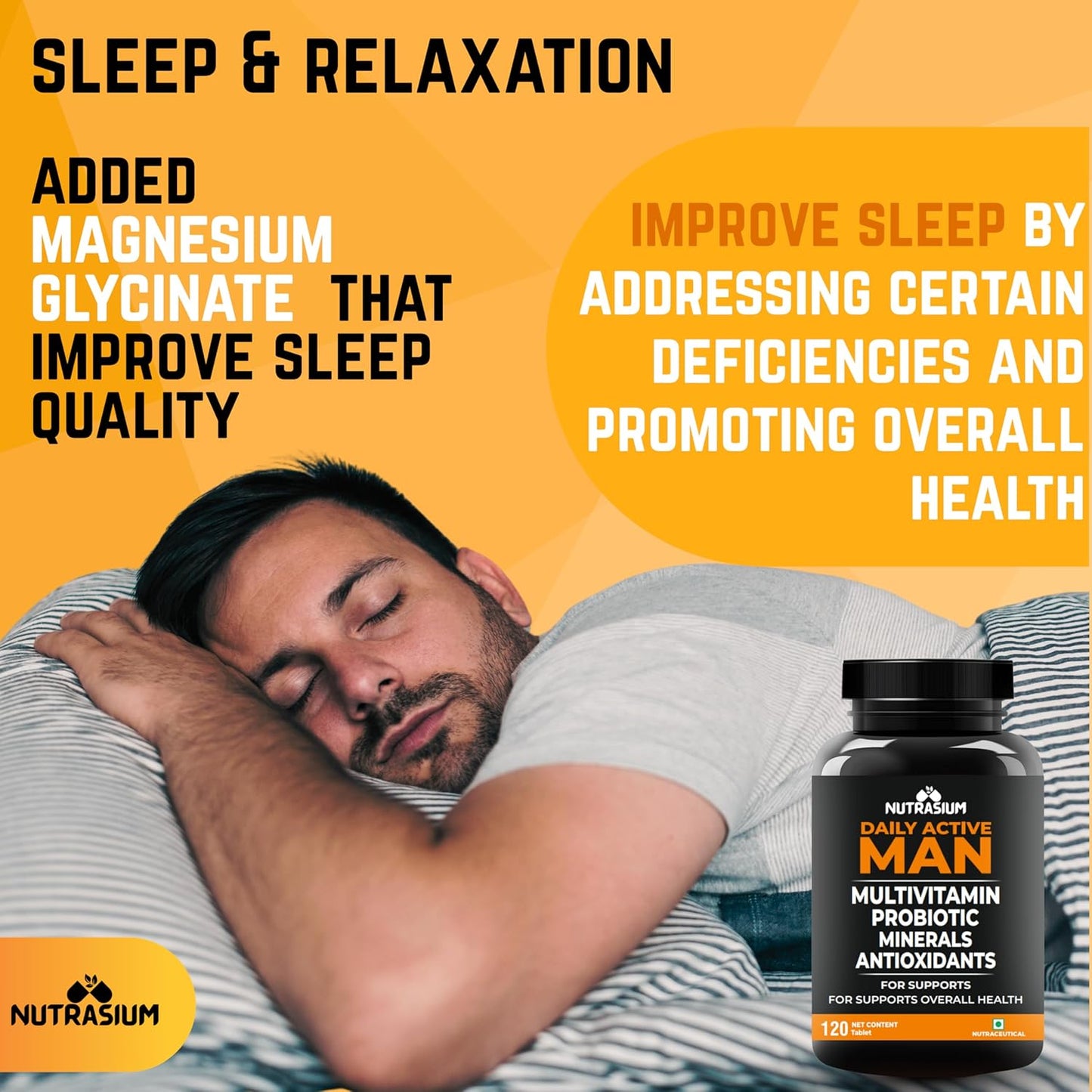 Nutrasium Multivitamin For man | for Immunity Boost, Energy, Finess, Stamina & performance |120 tablets