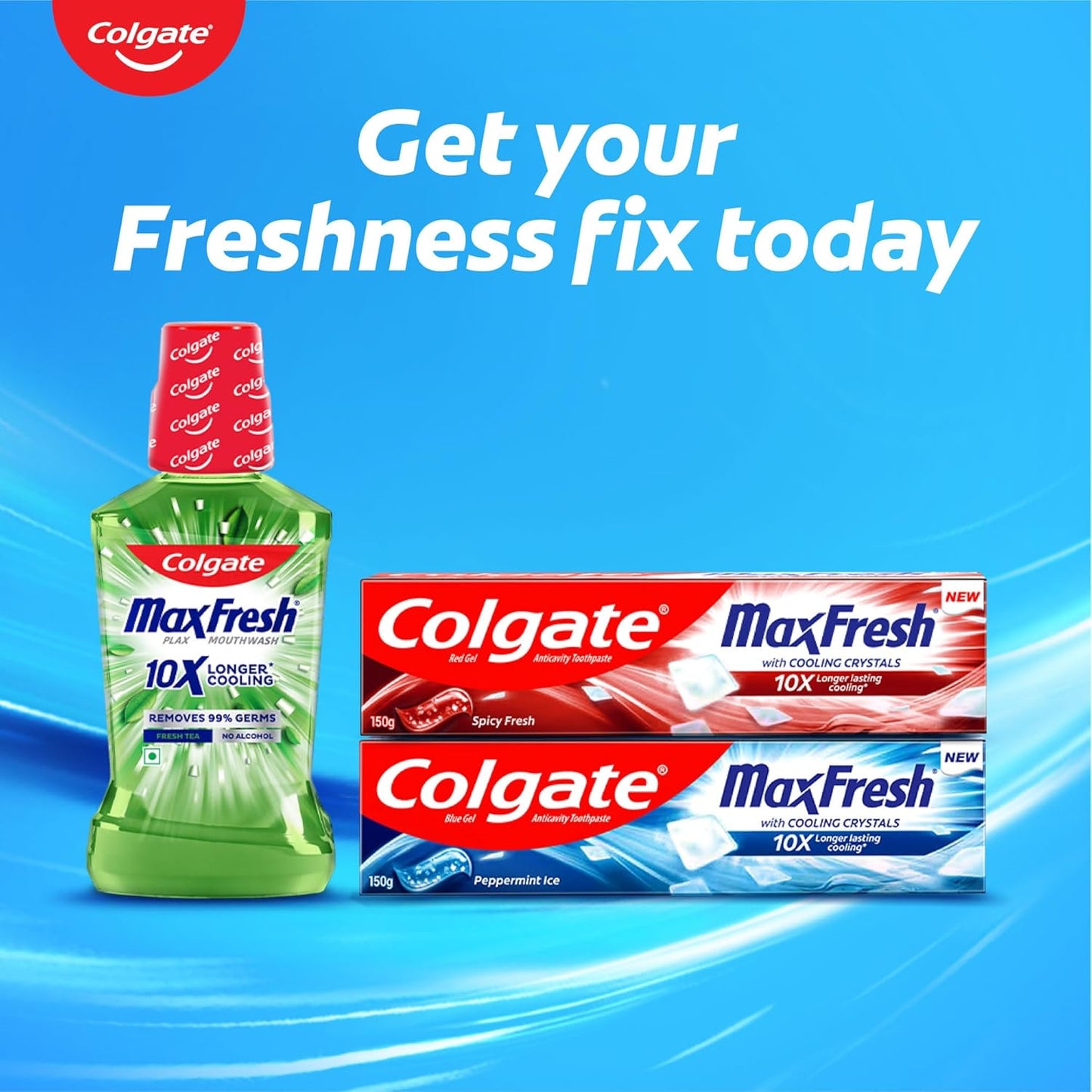 Colgate Plax Fresh Tea Mouthwash, 0% Alcohol - 500 Ml