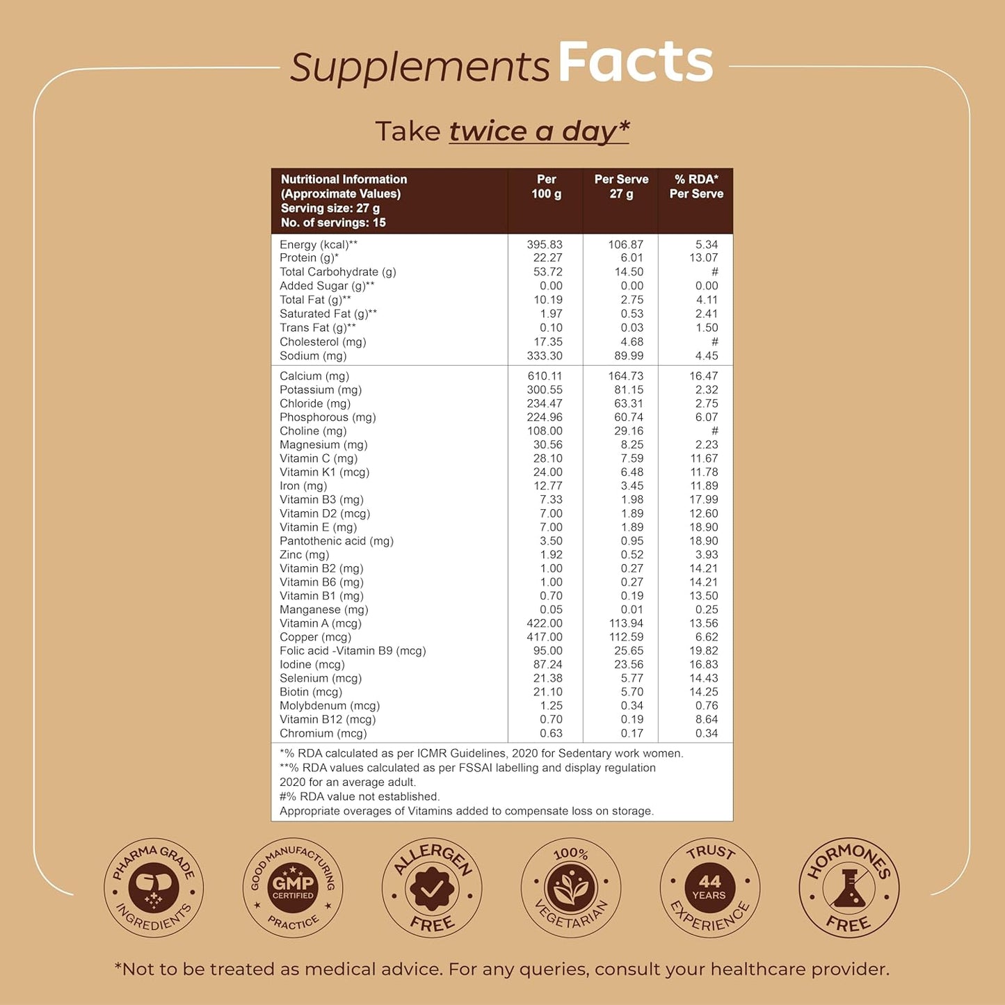 Arth High Protein Nutrition Powder | 12g Protein per Serving | 25+ Essential Nutrients with Prebiotic | No Added Sugar | Supports Energy, Strength & Immunity | 400gm (Vanilla Flavour)