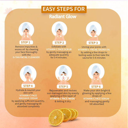 Ayouthveda Vitamin C Facial Kit, For Illuminating Skin, Vitamin C, Brightening facial kit, Skin care kit for glowing 40g Kit.