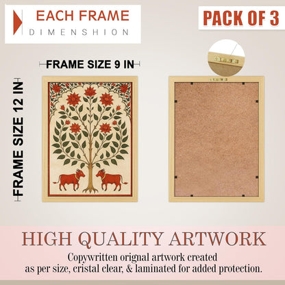 Rousrie Madhubani Wall Art Painting | Framed Wall Paintings For Home Décor | Wall Decoration Painting | Frames For Home Décor Office Frame Living Room (Design 11)