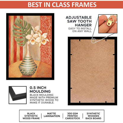Wall Painting Frames For decor, Pictures Frame For Living Room, Home Decoration, Bedroom, Set of 3, 1pc- 23 x 30 cm, 2pc- 12.5 x 30 cm (Design 7)