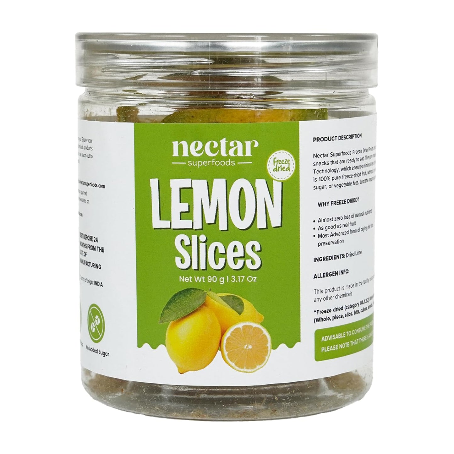 Nectar Superfoods Lemon slices - 35 grams Jar-Pack of 1 Nos | 100% Natural & Pure | No Preservatives, No Sugar Added, Vegan | Ideal for Cooking & Seasoning | Made in India