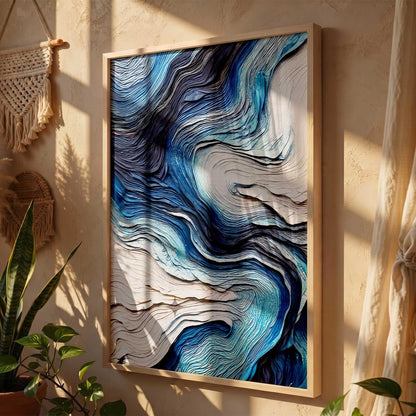 Abstract WALL Framed Painting | Big Aesthetic WALL Framed Paintings for Living Room Bedroom Wall Decor (13x17 inch)
