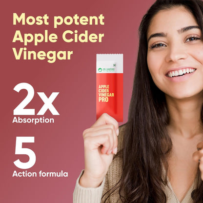 Dr Vaidya’s Apple Cider Vinegar Pro | Promotes Weight Management With 2X Absorption | Improves Gut Health & Boosts Immunity | 5 Action Formula | 750mg of ACV, Garcinia, Honey| 15 Sachets (Pack of 1)