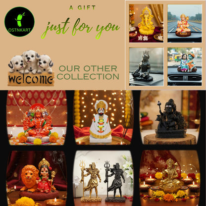 Radha Krishna Idol for Car Dashboard 3.5 Inch Multicolour Polyresin Statue | God Murti for Home Temple, Office Desk & Pooja Room | Spiritual Gift, Decorative Showpiece (8 x 6 x 9 cm)