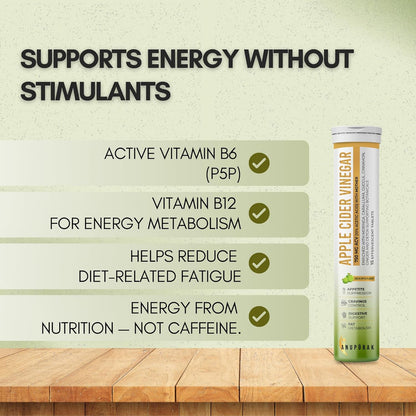 ANUPURAK ACV Effervescent Tablets — 750mg Apple Cider Vinegar with Mother | 11 Actives with Caralluma, Moringa & Ceylon Cinnamon | Appetite, Digestive & Metabolic Balance | Green Apple | 15 Tablets (Pack 1)