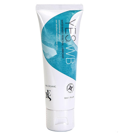 YES WB Organic Natural Water Based Personal Lubricant Gel 50ml for Women (Hypoallergenic, Intimate Sensitive Skin Moisturizer)