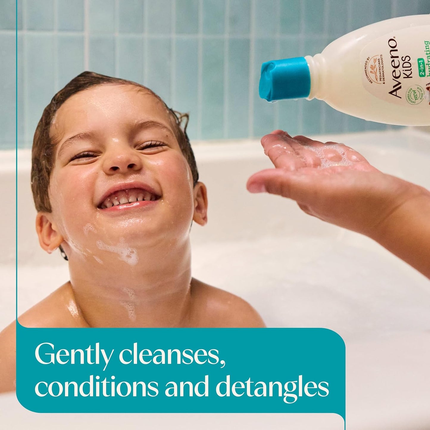 Aveeno Baby Kids 2-In-1 Hydrating Shampoo & Conditioner, Gently Cleanses, Conditions & Detangles Kids Hair, Formulated With Oat Extract, For Sensitive Skin & Scalp, Hypoallergenic, 12 Fl. Oz (354Ml)