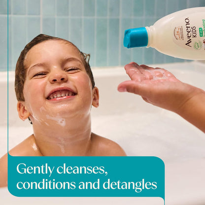 Aveeno Baby Kids 2-In-1 Hydrating Shampoo & Conditioner, Gently Cleanses, Conditions & Detangles Kids Hair, Formulated With Oat Extract, For Sensitive Skin & Scalp, Hypoallergenic, 12 Fl. Oz (354Ml)