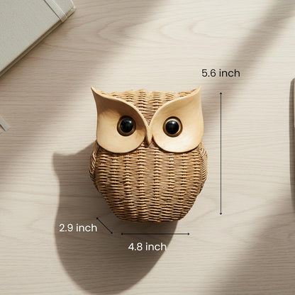 Modern Classy Lucky Owl Resin Art Figurine | Beautiful Home Decor (Brown, Pack of 1)