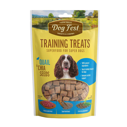 Barkbutler x Dogfest Dog Training Treats, Quail & Chia Seeds, Superfood Dog Treats for Adult Dog, Bite-Sized Treats for Puppies, Dog Treat, Aids Digestion & Boosts Immunity