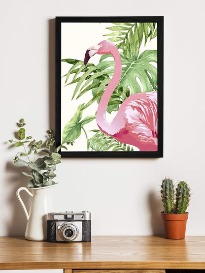 Flamingo wall art painting for living room, Pink Tropical Bird Painting for bedroom, kidsroom, 12x16 inch