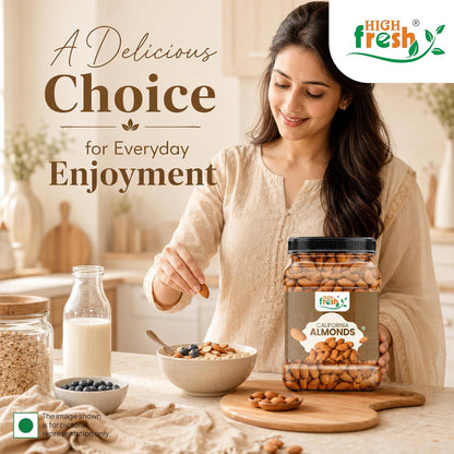 HighFresh California Jumbo Almonds |Natural Badam Giri | Rich In Protein & Dietary Fiber | Crunchy Texture & Delicious Nutty Flavour | No Added Preservatives Or Artificial Flavors
