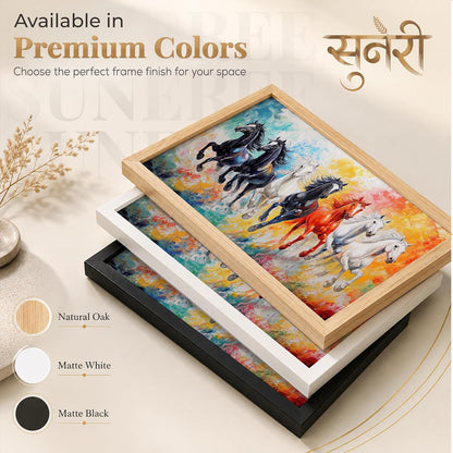 7 Horse Vastu Wall Painting (Landscape Collection) (Natural, Design 12, 13x19 Inch)