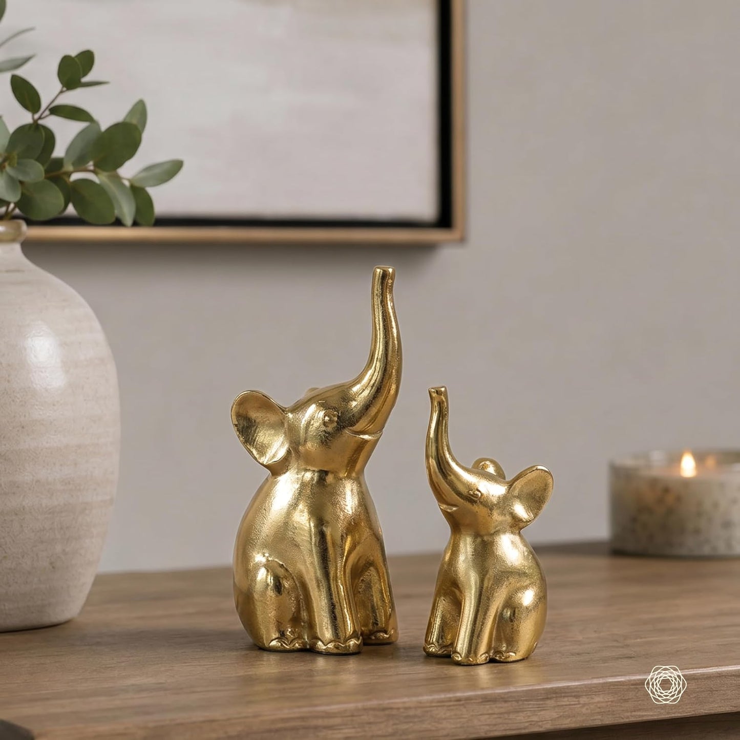 BEHOMA Metal Elephant Set of 2 Decorative