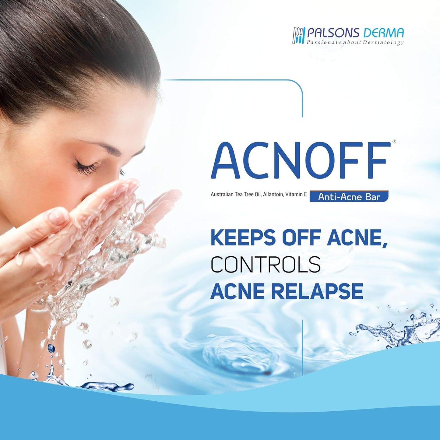 ACNOFF Anti-Acne Bar 100 gm | For Skin prone to Acne & Blemishes | Specially Formulated for Oily Skin | Unclogs Pores | Effective Cleansing without causing Dryness or Irritation