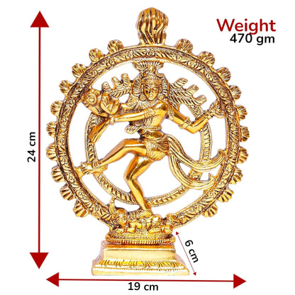 Metal Shiva Idol Natraj Statue for Home Decor,Gold Plated Dancing Shiva Natraja/Natrajan (Mahakal Murti) Showpiece Figurine Murti Deccoration & Gifts Article...