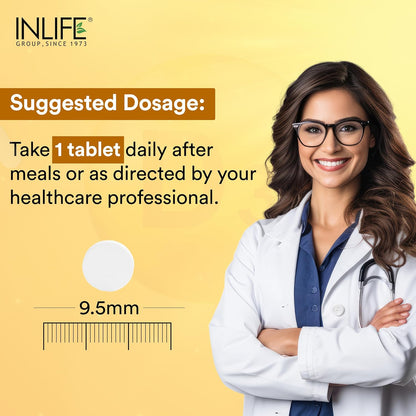 INLIFE Vitamin D3 K2 Supplement | Derived from Lichen (Plant Based) & Vitamin K2 (MK7) | Supports Bone, Teeth, Heart, Immunity, Mood, Strength, Recovery | For Men & Women - 60 Vegetarian Tablets