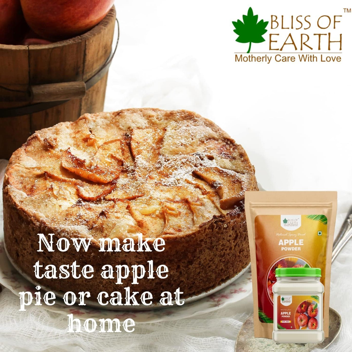 Bliss of Earth 1 KG Apple Powder Natural Spray Dried Great for Smoothie | Apple juice | pie | Cake