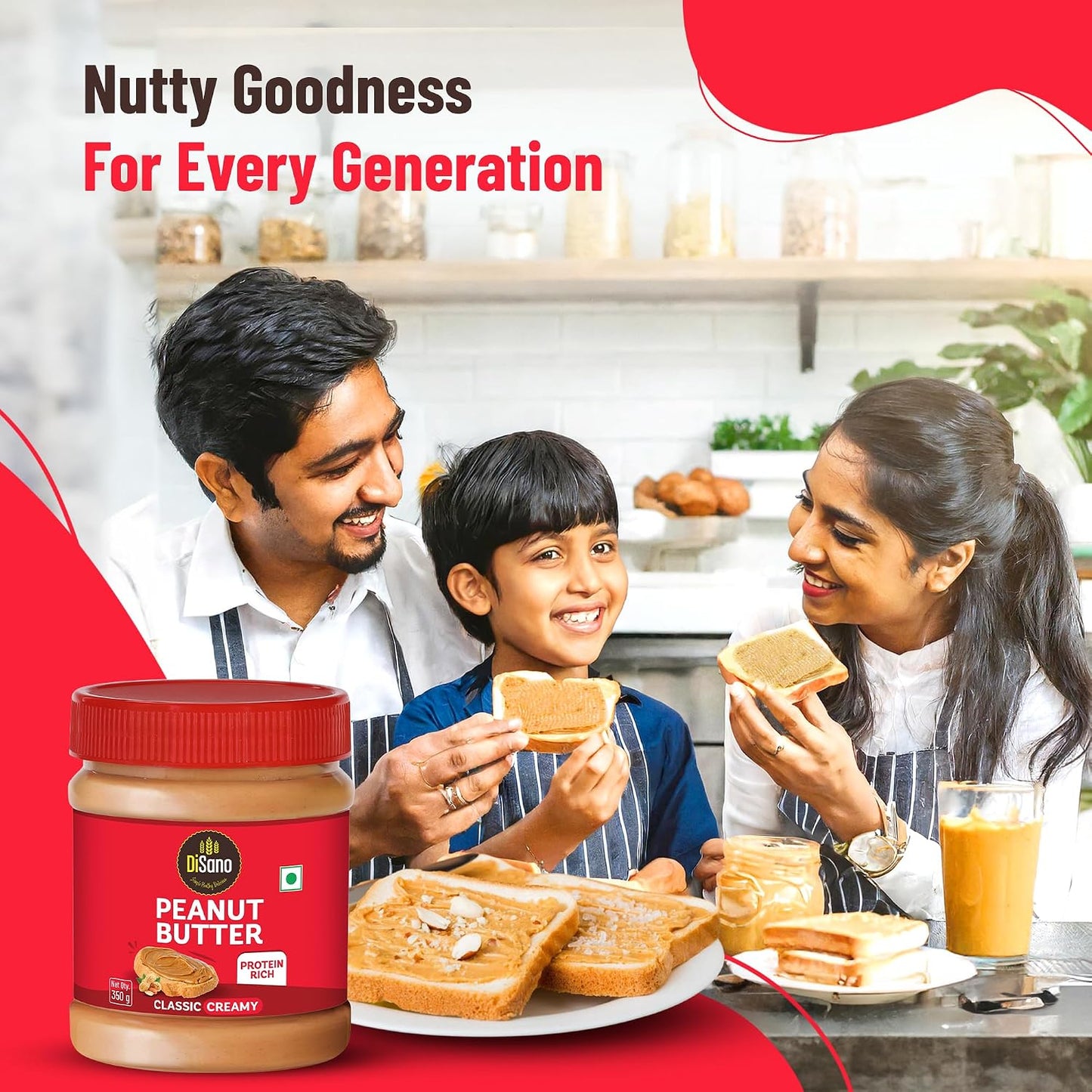 DiSano Peanut Butter, Creamy, 25% Protein with Vitamins & Minerals