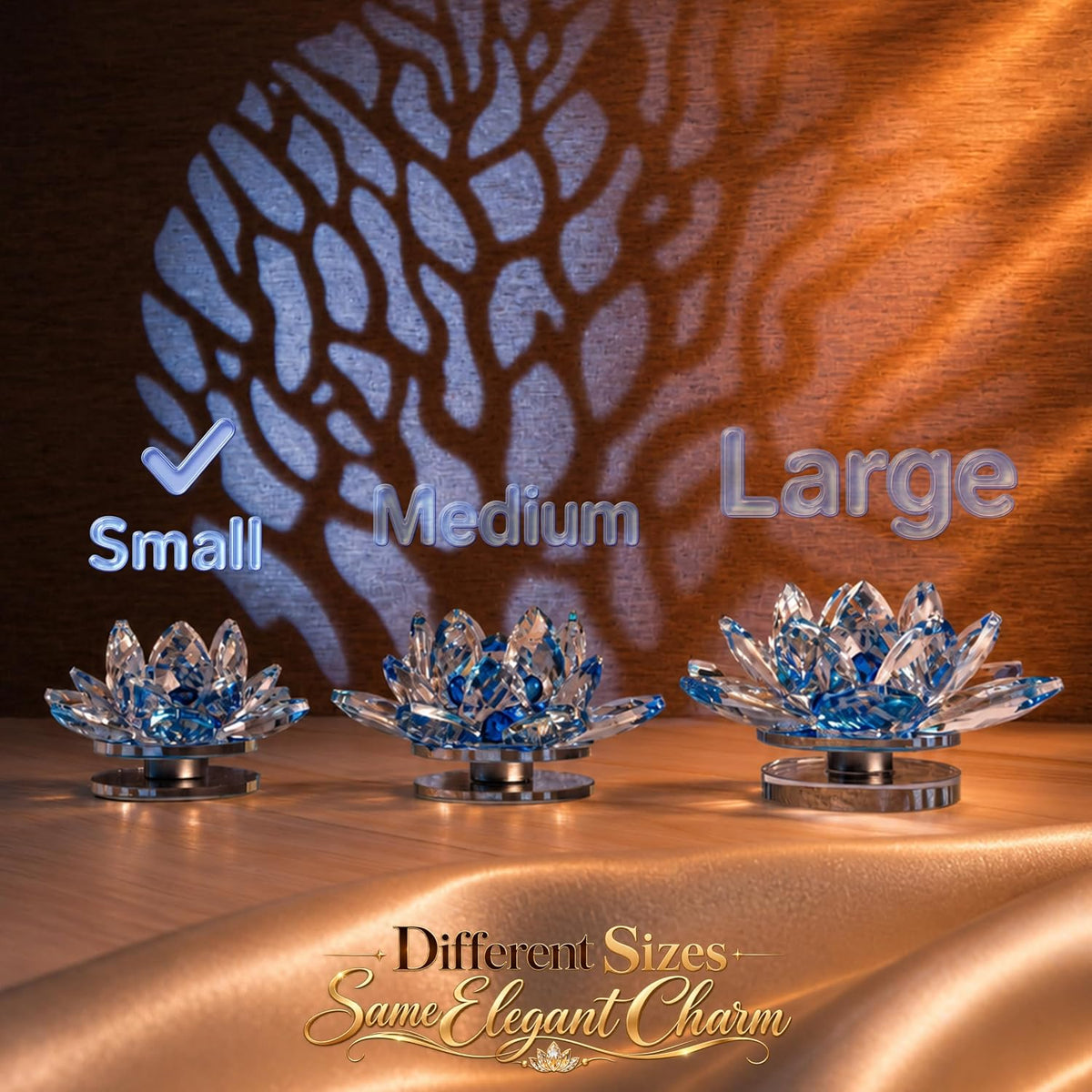 Crystal Lotus Flower Glass Showpiece, Decor -8.5 x 5.5 CM