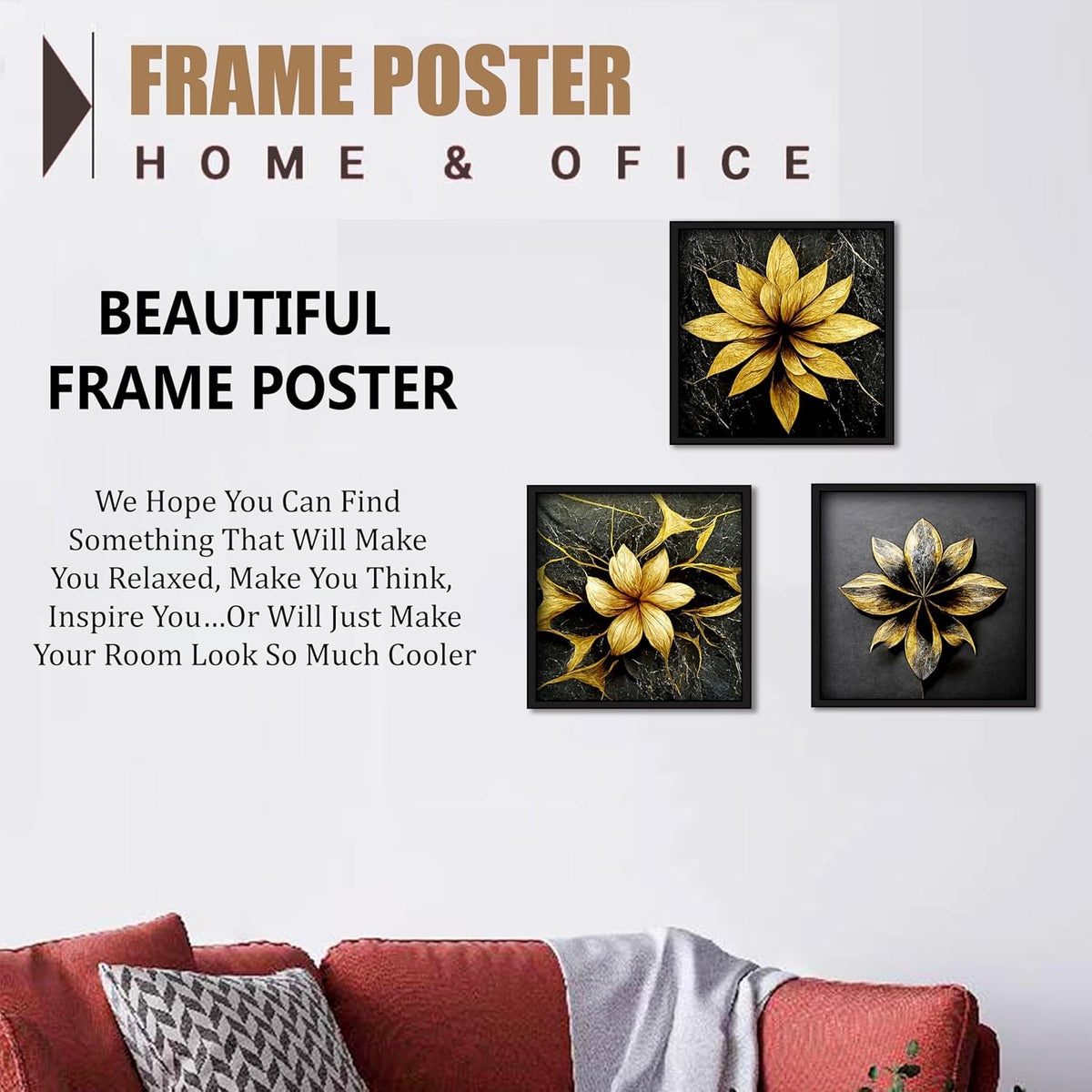 Framed Art Painting For Home, Living Room, Hall | Traditional Paintings With Frame For Home Decor (Floral D1)