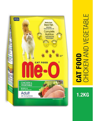 Me-O Adult Dry Cat Food, Chicken and Vegetable, 1.2 Kg