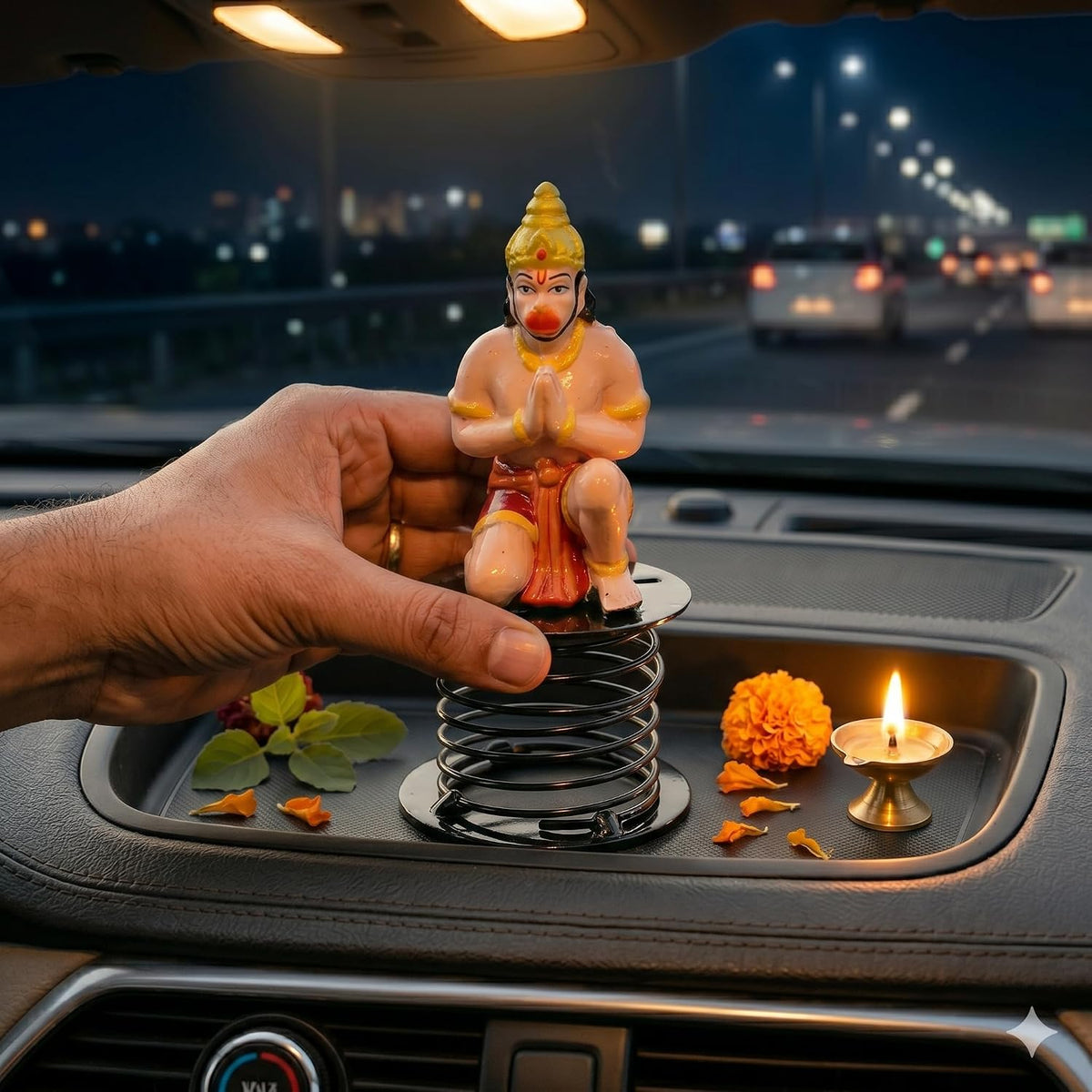 B.R STORE Spring Mounted Lord Hanuman Idol