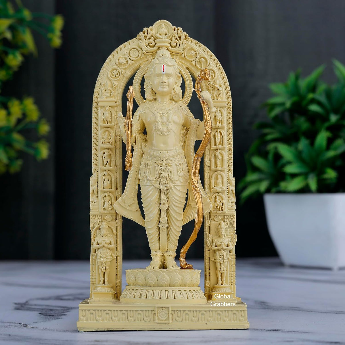 3D Ram Lalla Ayodhya Idol Statue Showpiece Murti for Home Decor Decoration Gift Gifting Items car Dashboard Accessories (CRE-RL1, 6 INCH), Religious