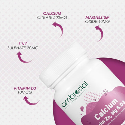 Supplement bottle with ingredients listed on a white background