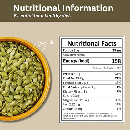 Purevitr Premium Pumpkin Seeds | 200g | Raw AAA Grade Seeds for Eating | Protein Rich Superfood | Immunity Booster, High in Fiber & Antioxidants | Healthy Snacks | No Preservatives (Pack of 1)