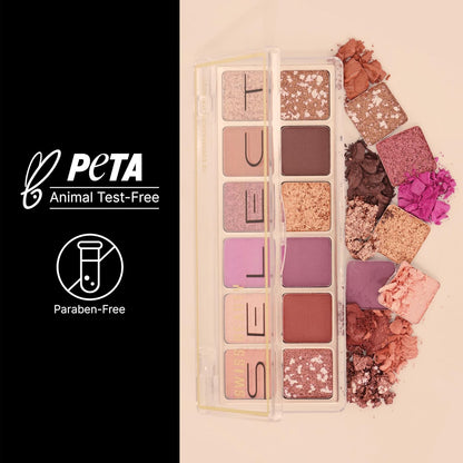 Swiss Beauty Select 12 shades Eyeshadow Palette | Mattes + Shimmers + Metallics | Shade - Slow Days, 10gm | 1 Count