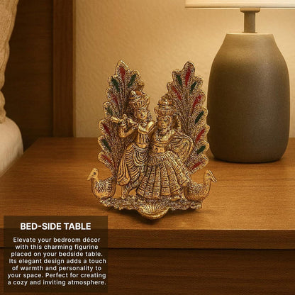 Radha Krishna Idol & Figurine for Home | God Idol for Pooja Room | Radha Krishna Murti & Gift Article (L15 x W10 x H16 cm)