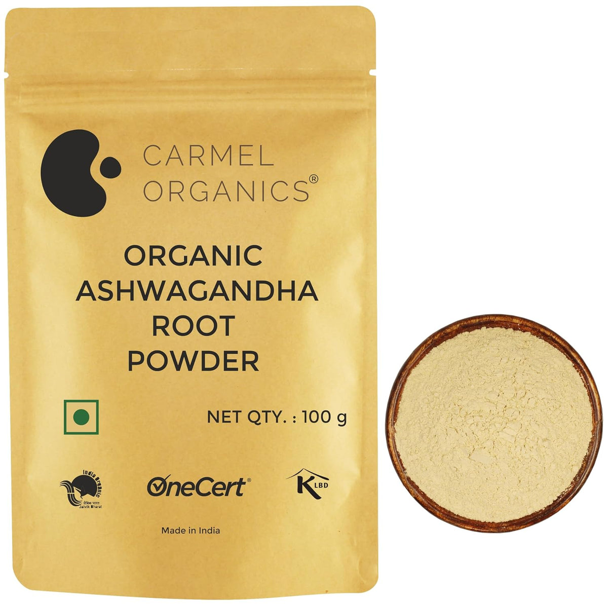 CARMEL ORGANICS Ashwagandha Root Powder 100 Grams