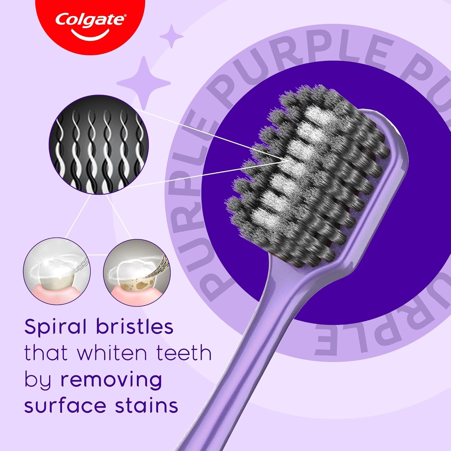Colgate Visible White Purple Toothpaste 120g and Toothbrush (Pack of 2) Combo